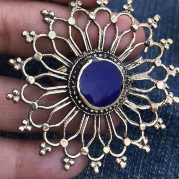 Afghan Statement Tribal Ring, Afghan Ring, Bohemian Ethnic, Afghan Jewelry - Picture 3 of 6